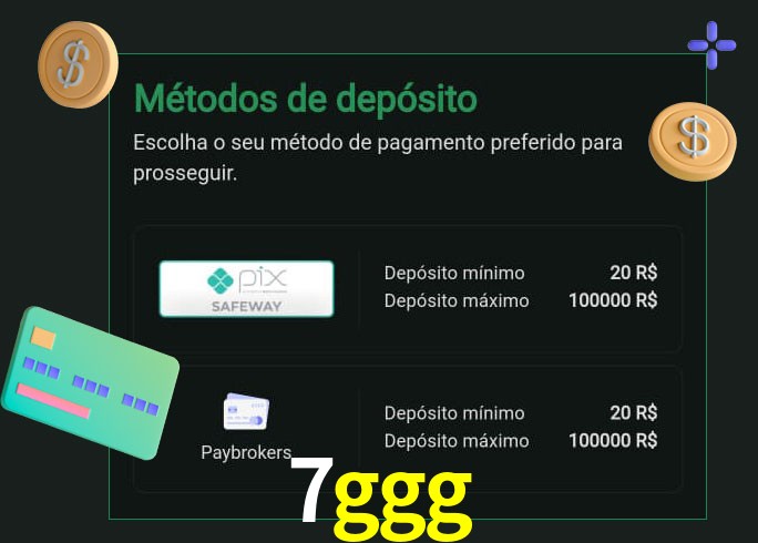 O cassino 7ggg oferece uma grande variedade de métodos de pagamento